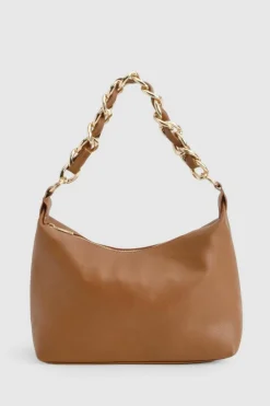 Shoulder Bags|Handbags*boohoo Faux Leather Chain Shoulder Bag caramel