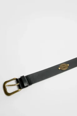 Belts*NastyGal Faux Leather Medallion Trim Belt black