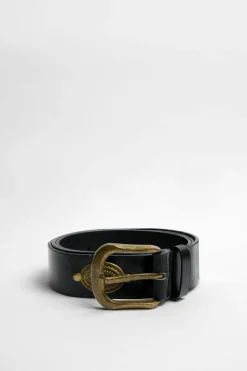 Belts*NastyGal Faux Leather Medallion Trim Belt black