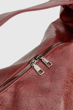 Handbags|Tote Bags*boohoo Faux Leather Slouchy Tote Bag burgundy
