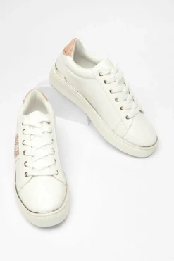 Trainers*Quiz Faux Leather Trim Trainers Pink