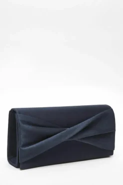 Handbags|Clutch Bags*Quiz Faux Leather Twist Clutch Bag Navy