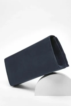 Handbags|Clutch Bags*Quiz Faux Leather Twist Clutch Bag Navy