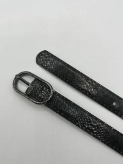 Belts*SVNX Faux Snake Print Thin Belt in Black