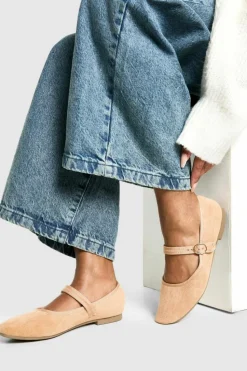Ballet Flats|Flats*boohoo Faux Suede Ballet Flat camel