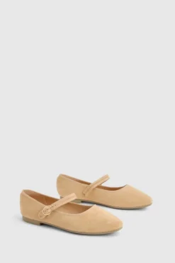 Ballet Flats|Flats*boohoo Faux Suede Ballet Flat camel