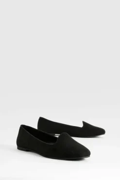 Ballet Flats|Flats*boohoo Faux Suede Basic Slipper Ballet Flats black