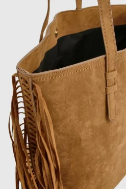 Shoulder Bags|Handbags*boohoo Faux Suede Fringed Shopper Tote Bag tan