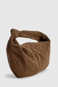 Shoulder Bags|Handbags*boohoo Faux Suede Knot Oversized Shoulder Bag chocolate
