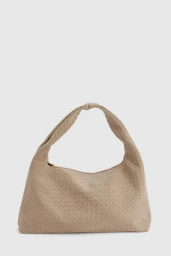 Woven Bags|Handbags*boohoo Faux Suede Oversized Woven Tote Bag taupe