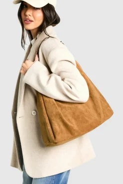 Shoulder Bags|Handbags*boohoo Faux Suede Slouchy Shoulder Bag tan