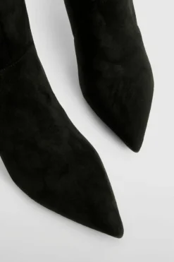 Over The Knee Boots|Knee High Boots*boohoo Faux Suede Stiletto Knee High Boots black