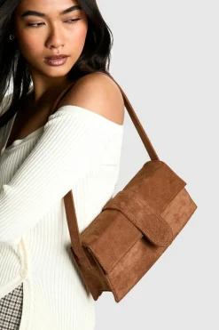 Shoulder Bags|Handbags*boohoo Faux Suede Structured Shoulder Bag taupe