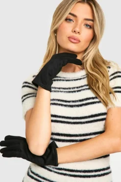 Hats & Gloves|Hats & Gloves*boohoo Faux Suedette Thick Gloves black