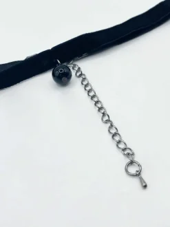 Necklaces*SVNX Faux Velvet Choker With Charm Black
