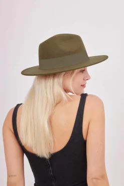 Hats & Gloves|Hats & Gloves*My Accessories London Fedora with Trim Dark Olive
