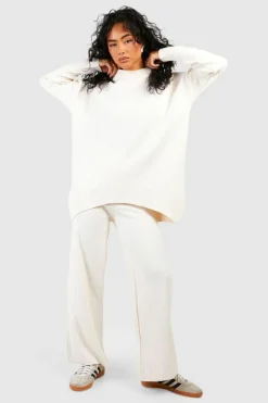 Knitted Co-Ords*boohoo Fine Gauge Rib Knitted Co-ord white