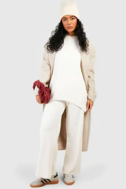 Knitted Co-Ords*boohoo Fine Gauge Rib Knitted Co-ord white
