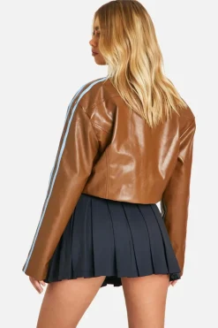 Up To 80% Off Winter Warmers|Biker Jackets*boohoo Fitted Faux Leather Moto Jacket chocolate