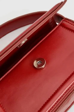 Handbags*boohoo Flapover Structured Grab Bag berry
