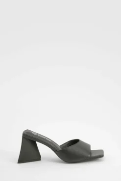Sandals|Heels*boohoo Flared Heel Basic Mules black