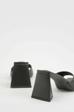 Sandals|Heels*boohoo Flared Heel Basic Mules black