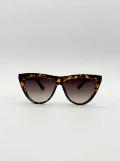 Sunglasses*SVNX Flat Top Round Sunglasses in Tortoise Brown