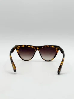 Sunglasses*SVNX Flat Top Round Sunglasses in Tortoise Brown