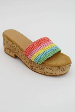 Sandals*Love Lemonade Flatform Cork Sliders Multi