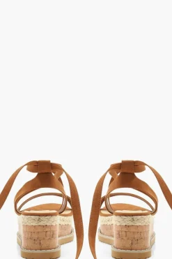 Flats|Sandals*boohoo Flatform Espadrille Lace Up Sandals tan