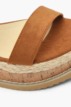 Flats|Sandals*boohoo Flatform Espadrille Lace Up Sandals tan