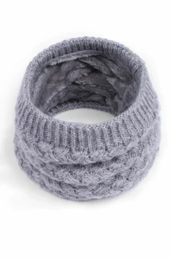 Hats & Gloves|Hats & Gloves*SVNX Fleece Lined Textured Neck Warmer Grey