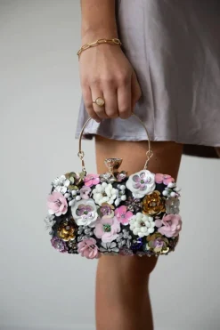 Handbags|Clutch Bags*SVNX Floral Applique Clutch Bag Black