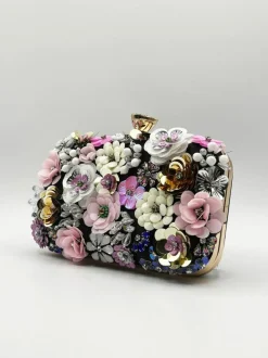 Handbags|Clutch Bags*SVNX Floral Applique Clutch Bag Black