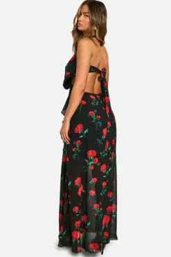 Maxi Dresses|Dresses*boohoo Floral Cut Out Maxi Dress black