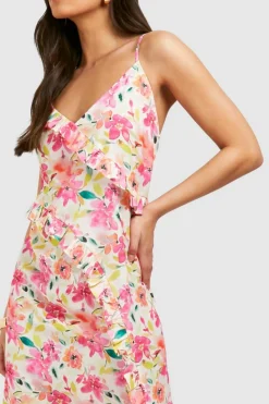 Cami Dresses*boohoo Frill Maxi Dress floral