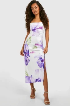 Cami Dresses|Midi Dresses*boohoo Floral Midi Slip Dress purple