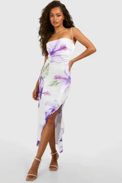 Cami Dresses|Midi Dresses*boohoo Floral Midi Slip Dress purple