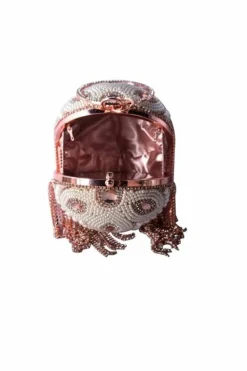 Clutch Bags*Kitise Floral Pattern Pearl Studded Ball Shape Evening Clutch Bag Rose Gold