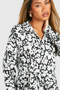 Smock Dresses|Shirt Dresses*boohoo Floral Smock Shirt Dress black