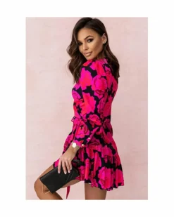 Wrap Dresses*Azura Exchange Floral Wrap Dress Rose