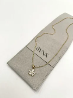 Necklaces*SVNX Flower Diamante Necklace in Gold