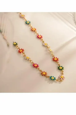 Necklaces*SVNX Flower Necklace in Gold Multi