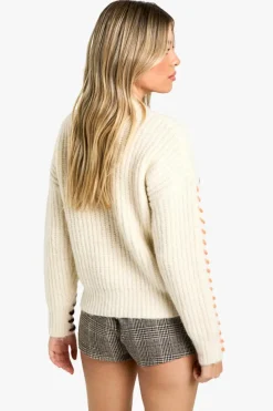 Jumpers*boohoo Fluffy Knit Contrast Stitch Detail Jumper cream
