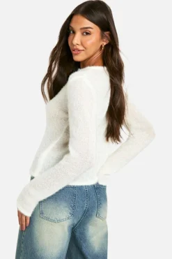 Jumpers|Jumpers & Cardigans*boohoo Fluffy Knit Jumper cream