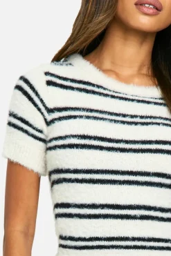 Jumper Dresses|Jumper Dresses*boohoo Fluffy Knit Stripe Mini Dress multi