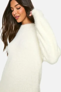 Oversized Jumpers*boohoo Fluffy Knitted Oversized Jumper cream