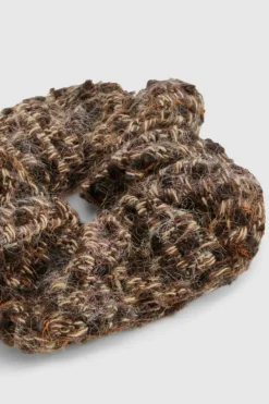Hair Accessories*boohoo Fluffy Knitted Scrunchie mocha