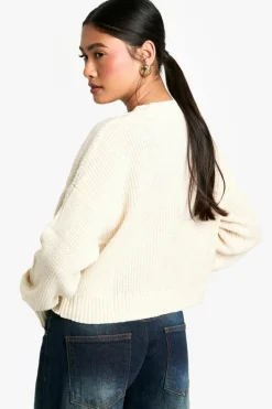 Jumpers|Knitwear*boohoo Fluffy Yarn Jumper cream