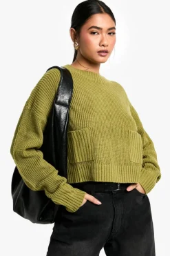 Jumpers*boohoo Fluffy Yarn Jumper green